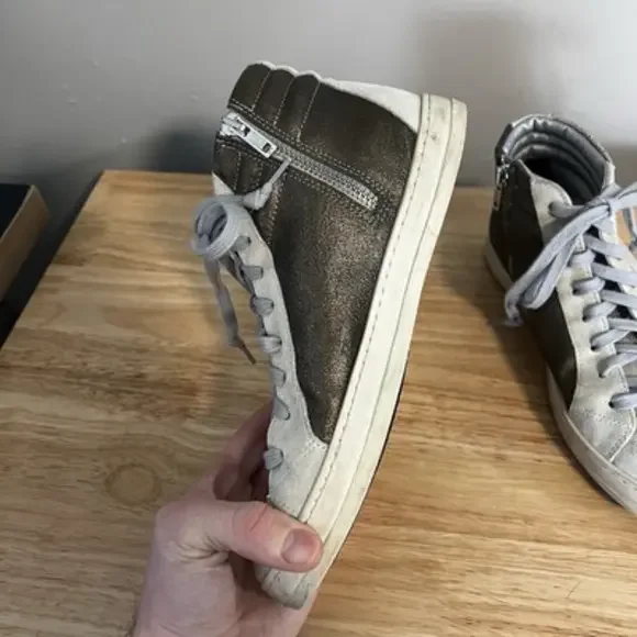 P448 prisma sneakers womens 37 US 7 grey suede skate zip - Picture 3 of 10